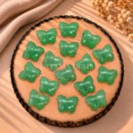 Green Strawberry Hand Carved Butterfly Gemstone 13mm