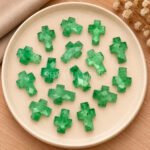 Green Strawberry Faceted Cross Shape Loose Gemstone 15x10mm