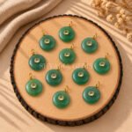 Green Strawberry Quartz Round Inlay Pendant 15mm