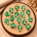 Green Strawberry Faceted Cross Shape Loose Gemstone 15x10mm