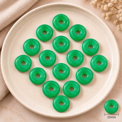 Green Chrysoprase Donut Gemstone 15mm