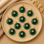 Green Onyx Round Inlay Pendant 15mm