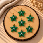 Green Strawberry Starfish Carved 15mm Pendant