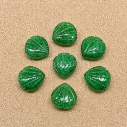 Green Strawberry Carved Shell Gemstone 12mm