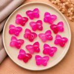 Hot Pink Chalcedony Hand Carved Butterfly Gemstone 13mm