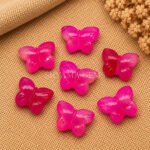 Hot Pink Chalcedony Hand Carved Butterfly Gemstone 13mm