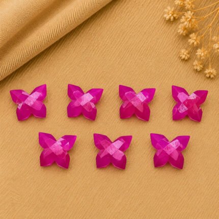 Hot Pink Chalcedony Butterfly 13mm