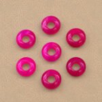 Hot Pink Chalcedony Donut Gemstone 15mm