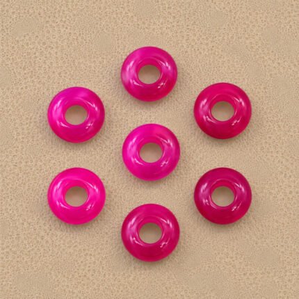 Hot Pink Chalcedony Donut Gemstone 15mm