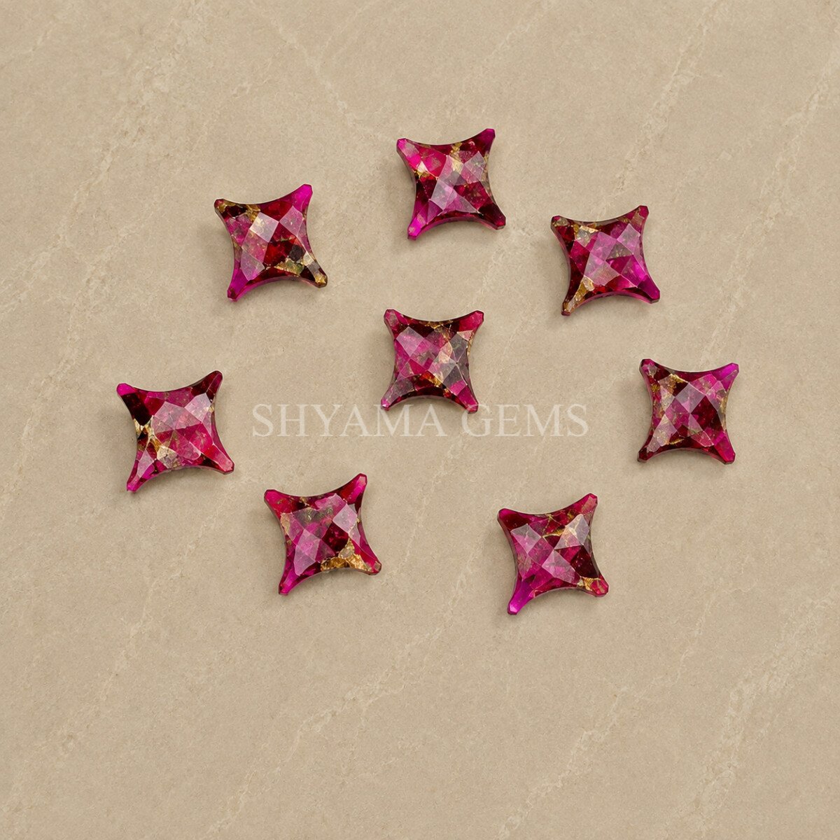 Hot Pink Chalcedony Carved Ninja Star Loose Gemstone 12mm Hot Pink Chalcedony Carved Ninja Star Loose Gemstone 12mm