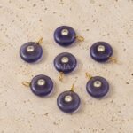 Iolite Round Inlay Pendant 15mm
