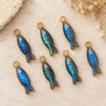 Labradorite Fish Inlay Pendant 25x8mm