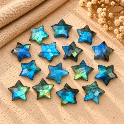 Labradorite Star Faceted Loose Gemstone 10mm