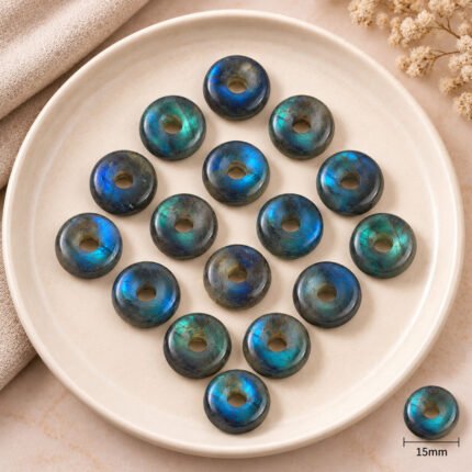 Labradorite Donut Gemstone 15mm