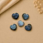 Labradorite Carved Evil Eye Heart Loose Gemstone 12mm