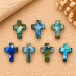 Labradorite Faceted Cross Shape Loose Gemstone 15x10mm