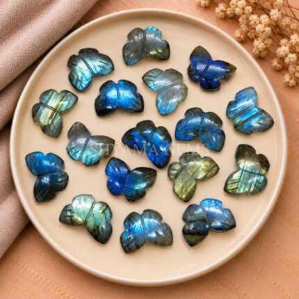 Labradorite Hand Carved Butterfly Gemstone 13mm