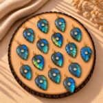 Labradorite Leaf Inlay Pendant 14x10mm