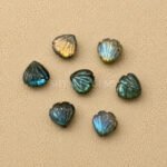 Labradorite Carved Shell Gemstone 12mm