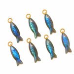 Labradorite Fish Inlay Pendant 25x8mm