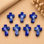 Lapis Lazuli Faceted Cross Shape Loose Gemstone 15x10mm