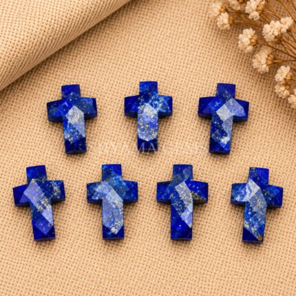 Lapis Lazuli Faceted Cross Shape Loose Gemstone 15x10mm
