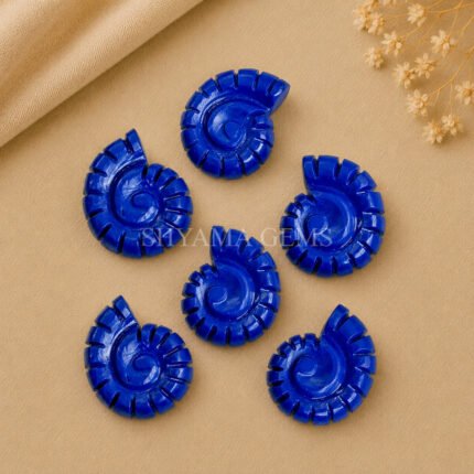 Lapis Lazuli Shell Snail Nautilus Carved 20mm Gemstone