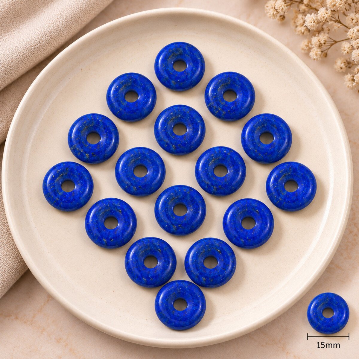 Lapis Lazuli Donut Gemstone 15mm Lapis Lazuli Donut Gemstone 15mm