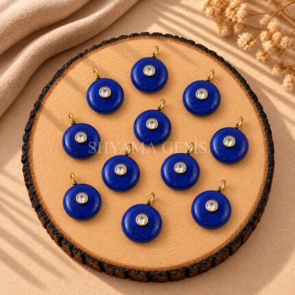 Lapis Lazuli Round Inlay Pendant 15mm