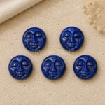 Lapis Lazuli Full Moon Face Carved Loose Gemstone 15mm