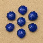 Lapis Lazuli Carved Shell Gemstone 12mm
