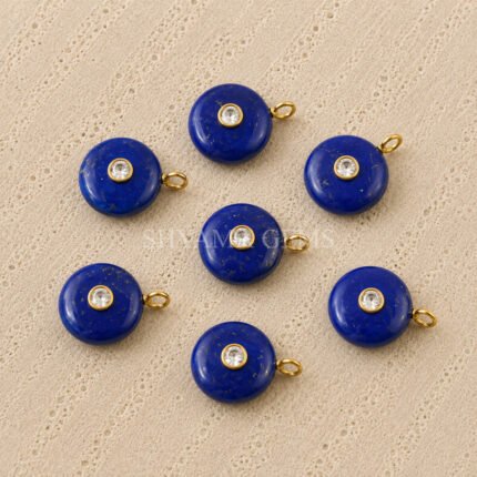 Lapis Lazuli Round Inlay Pendant 15mm