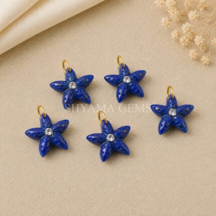 Lapis Lazuli Starfish Carved 15mm Pendant