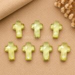 Lemon Quartz Faceted Cross Shape Loose Gemstone 15x10mm