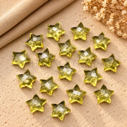 Lemon Quartz Star Faceted Loose Gemstone 10mm