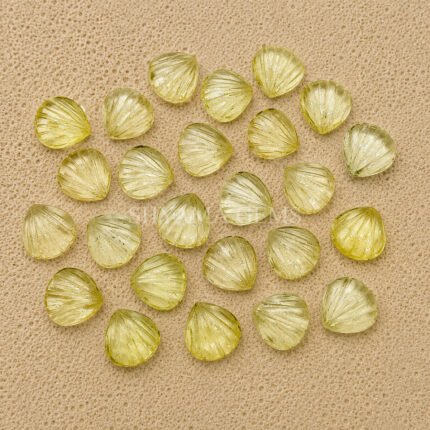Lemon Quartz Carved Shell Gemstone 12mm