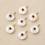 Mother of Pearl Round Inlay Pendant 15mm