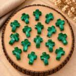 Malachite Faceted Cross Shape Loose Gemstone 15x10mm