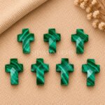 Malachite Faceted Cross Shape Loose Gemstone 15x10mm