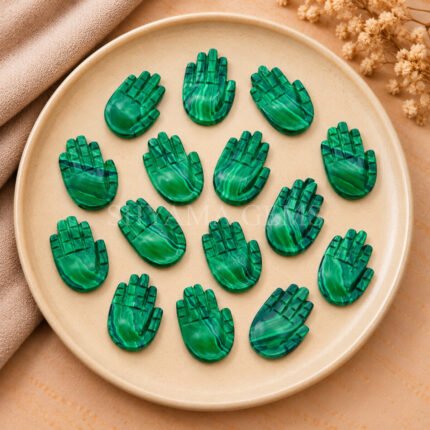 Malachite Carved Hamsa Hand 25mm