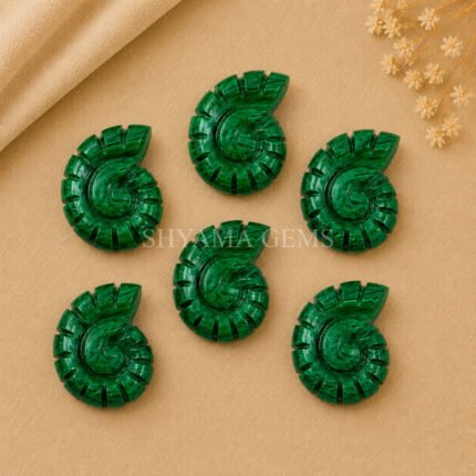 Malachite Shell Snail Nautilus Carved 20mm Gemstone