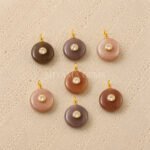 Chocolate Moonstone Round Inlay Pendant 15mm