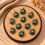 Moss Agate Round Inlay Pendant 15mm