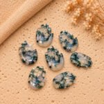 Moss Agate Carved Hamsa Hand 25mm