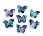 Multi Fluorite Faceted Butterfly 14x10mm
