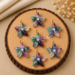 Multi Fluorite Starfish Carved 15mm Pendant