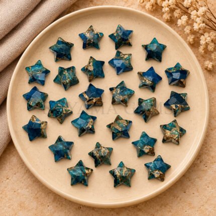 Neon Copper Turquoise Star Faceted Loose Gemstone 10mm