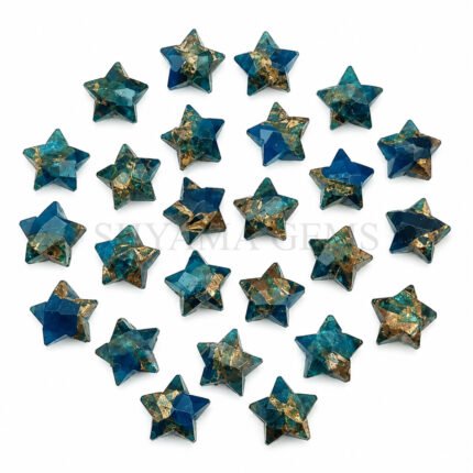 Neon Copper Turquoise Star Faceted Loose Gemstone 10mm