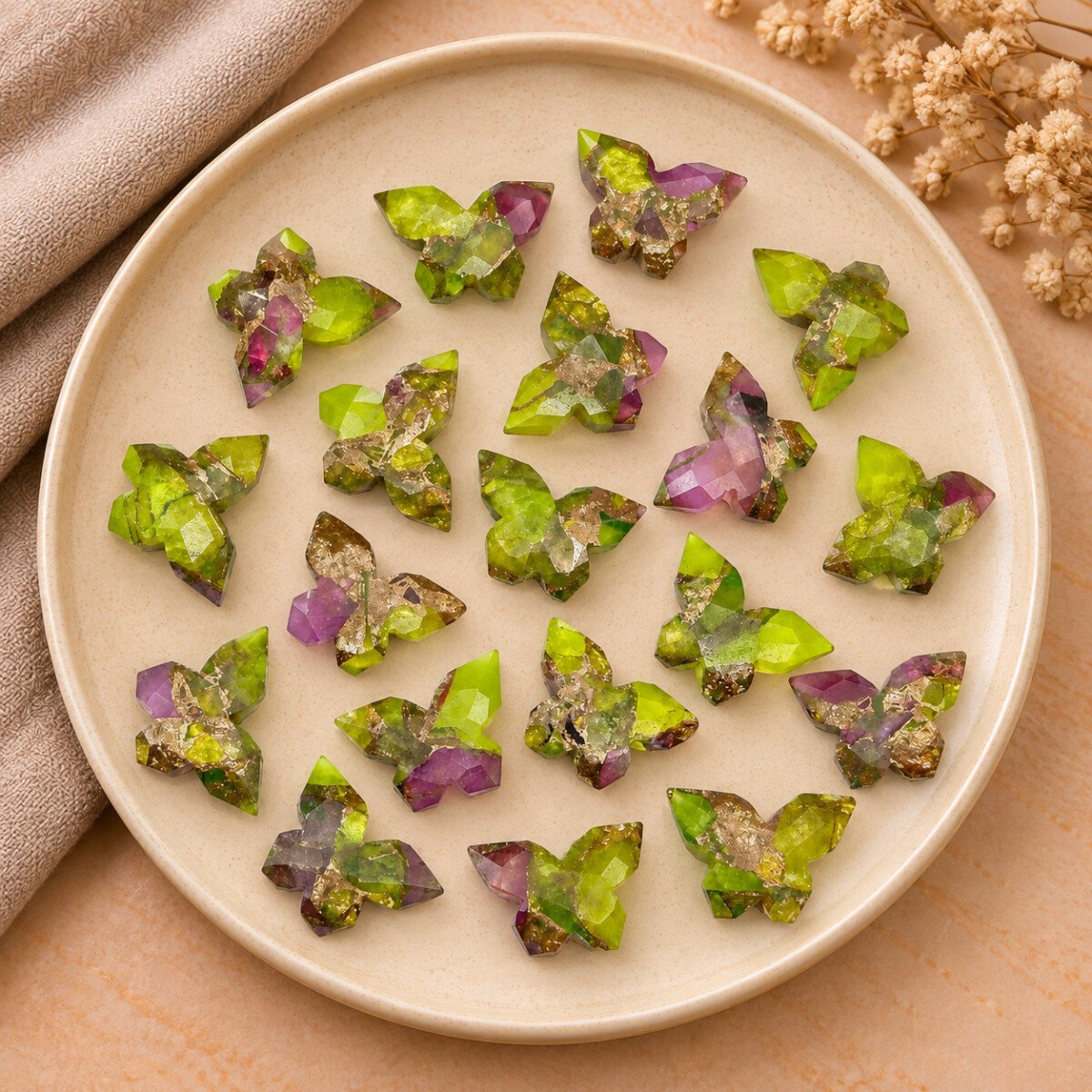 Neon Green Purple Copper Turquoise Butterfly 14x10mm Neon Green Purple Copper Turquoise Butterfly 14x10mm