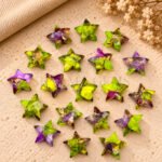 Neon Green and Purple Turquoise Star Faceted Loose Gemstone 10mm